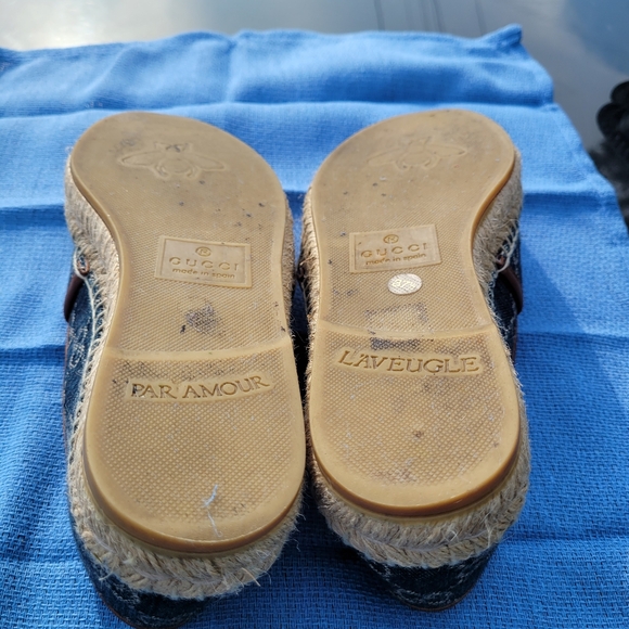 Authentic Gucci Denim GG Pillar Espadrilles - Picture 3 of 6